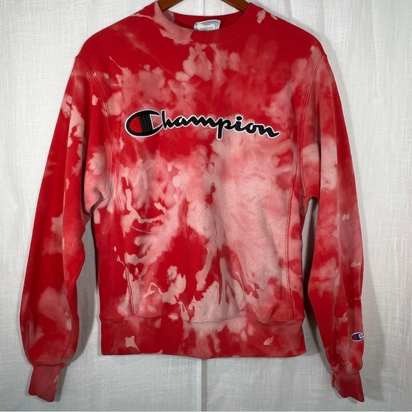 Champion Reverse Weave Bleach Dyed Crewneck Sweatshirt - Picture 1 of 9
